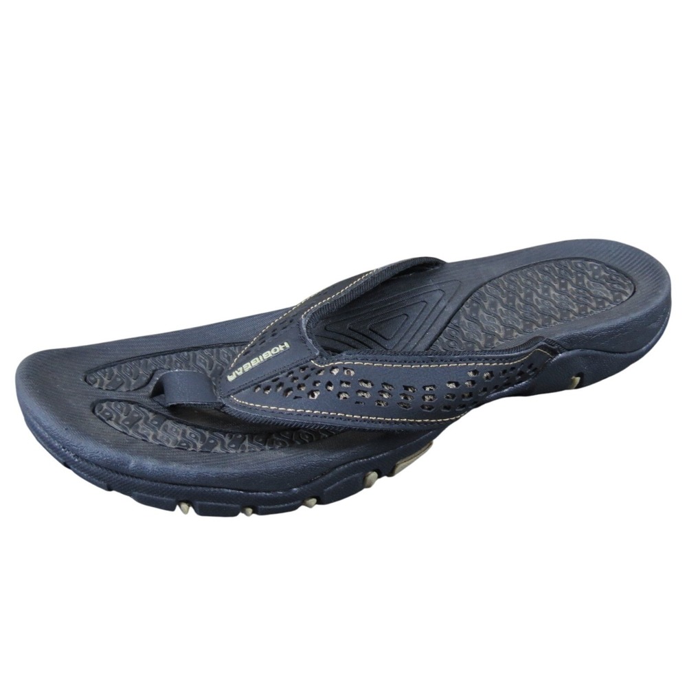 Hobibear Men's Black Synthetic Flip Flops Size 46 Comfort Outdoor Sandals‎